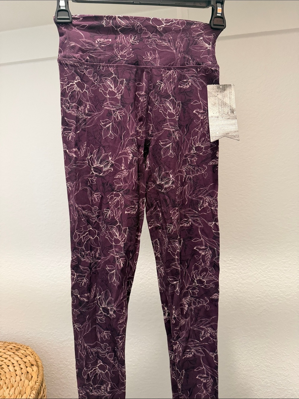 High-Rise Purple Floral Leggings